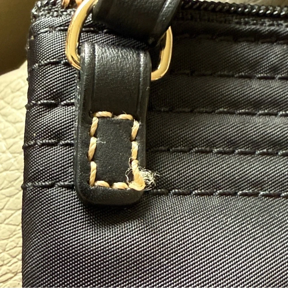 Dooney & Bourke Black‎ Nylon Small Crossbody Bag Hot pink inside 3 zip pockets